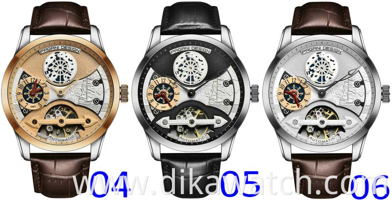 BENYAR Top Men High Quality Watches Luxury Leather Wrist Watches Fashion Well-design Skeleton Mechanical Watch Waterproof